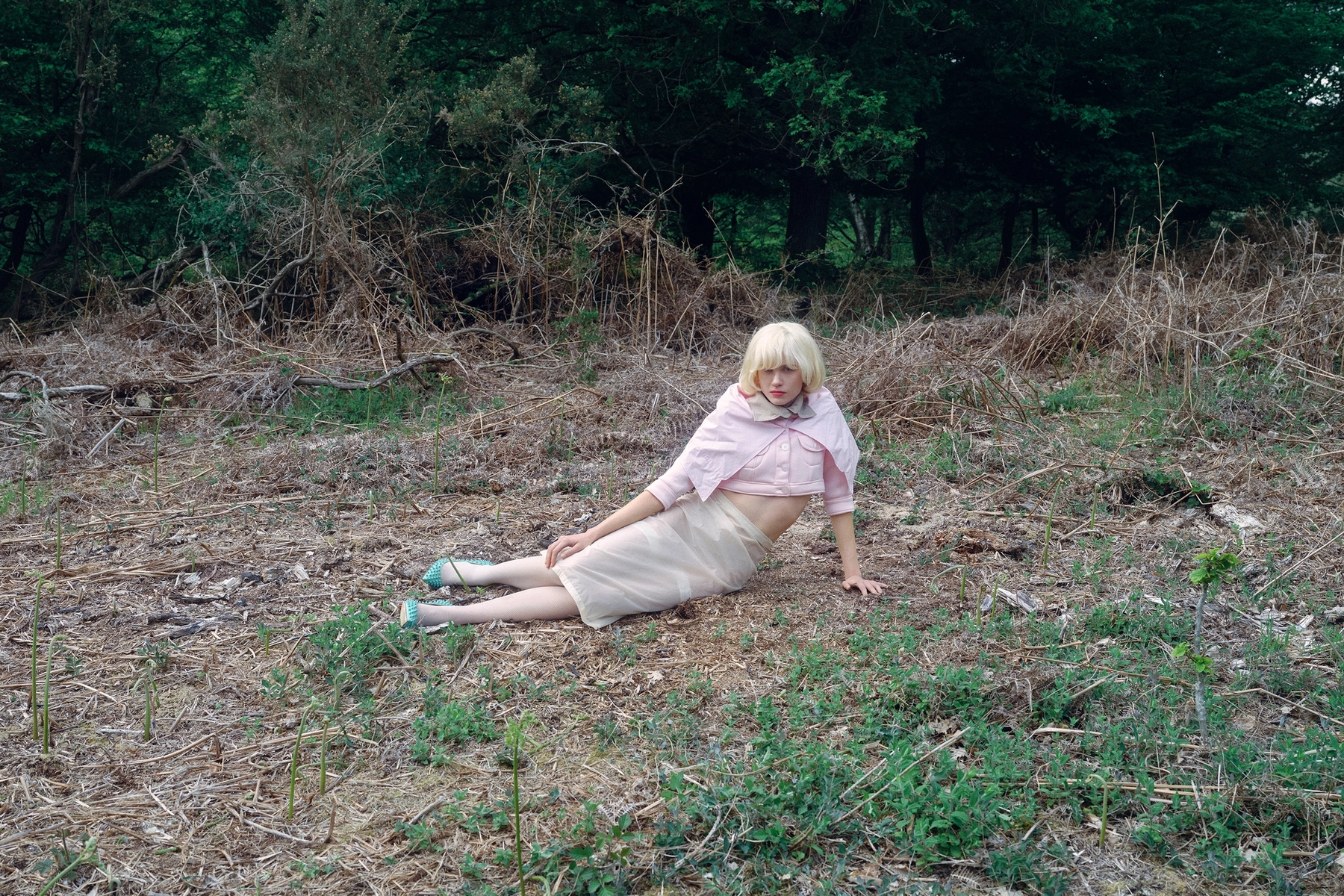 Maria in Top Phoebe Pendergast, Skirt Maison Margiela from Rellik, Shoes Louboutin from For The Soup, Stockings Stylist’s own