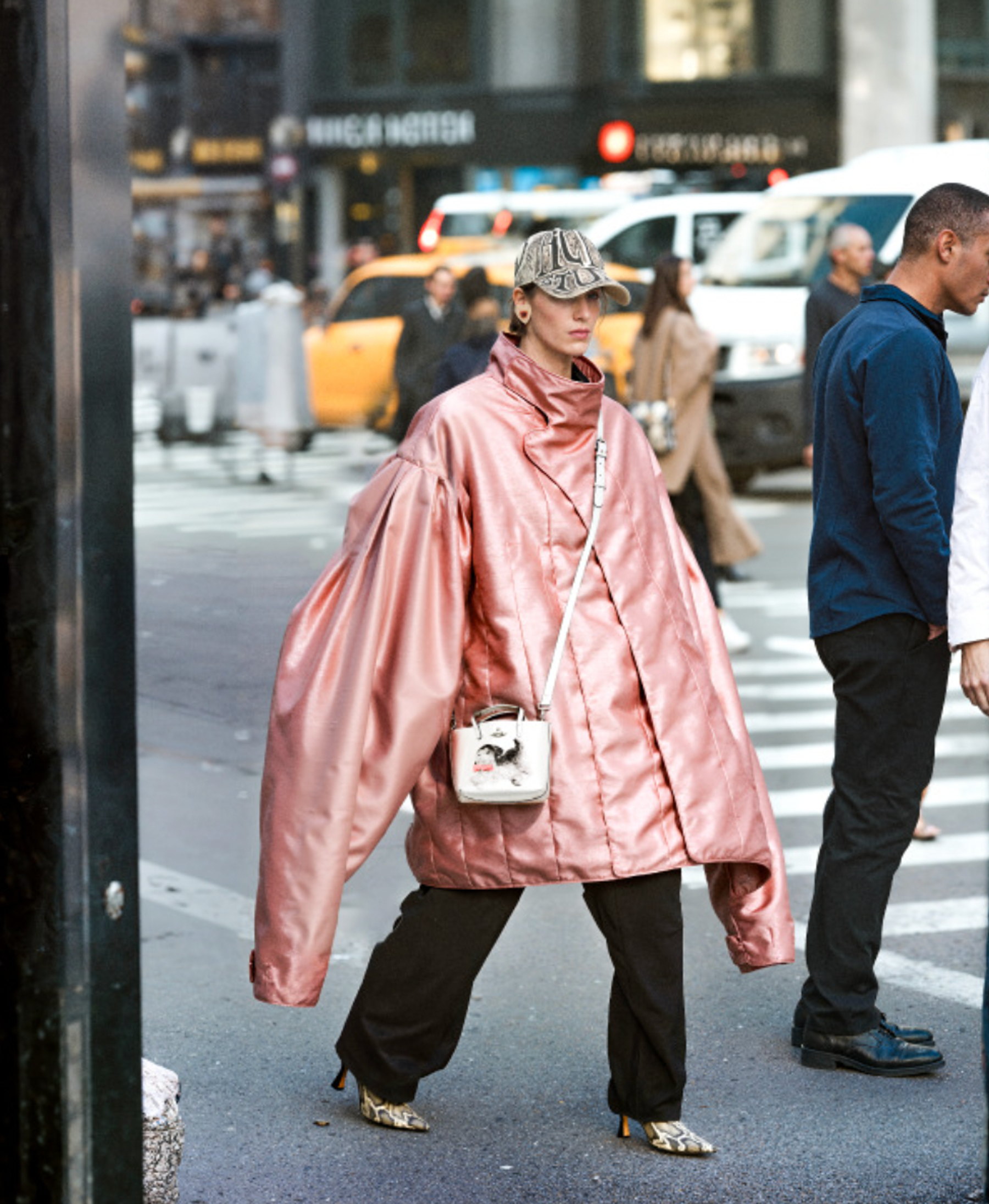 Cap Acne Studios, Earrings I'm Sorry by Petra Collins x D'Heygere, Handbag Vivienne Westwood, Shoes from stylist's archive