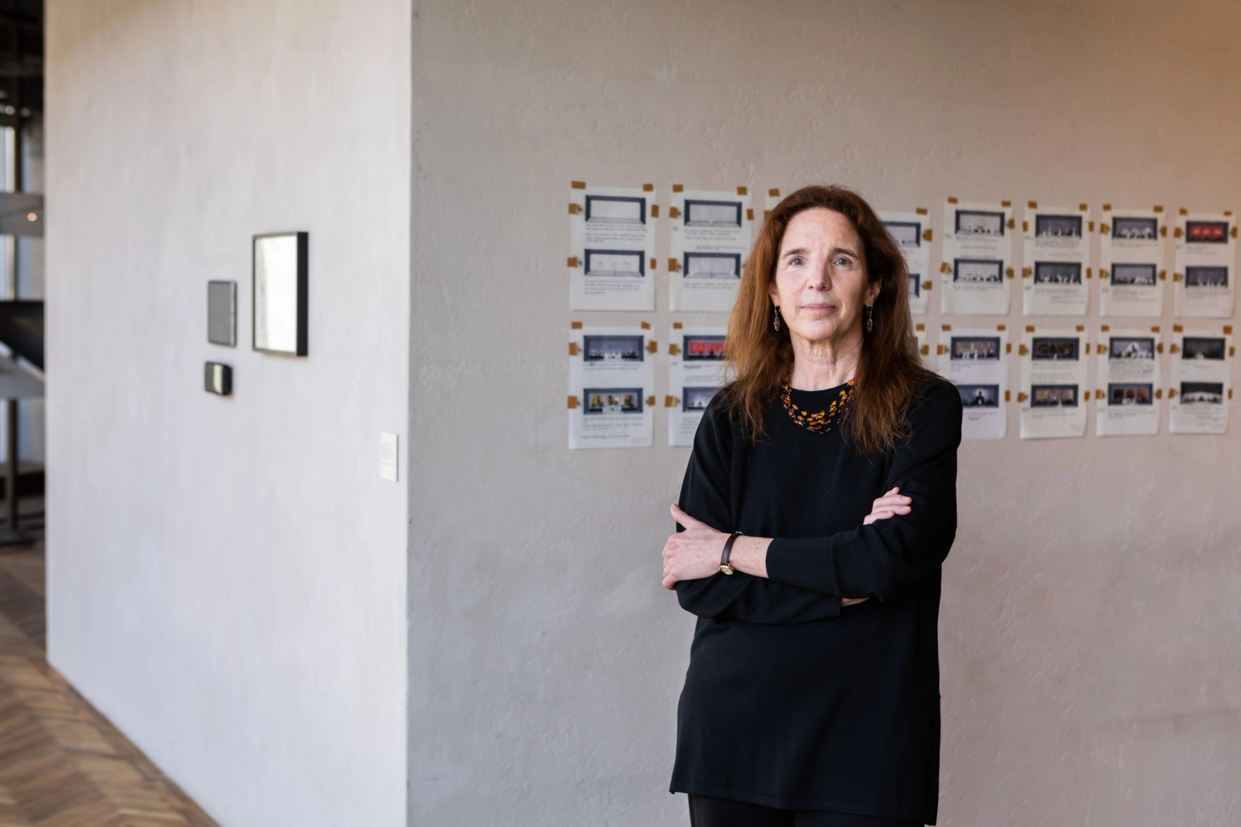 Curator of A Kind of Language, Melissa Harris in the Fondazione Prada's Osservatorio, where the exhibition will be held from January 30 to September 8, 2025. Image credit: Patrick Toomey Neri. Courtesy: Fondazione Prada