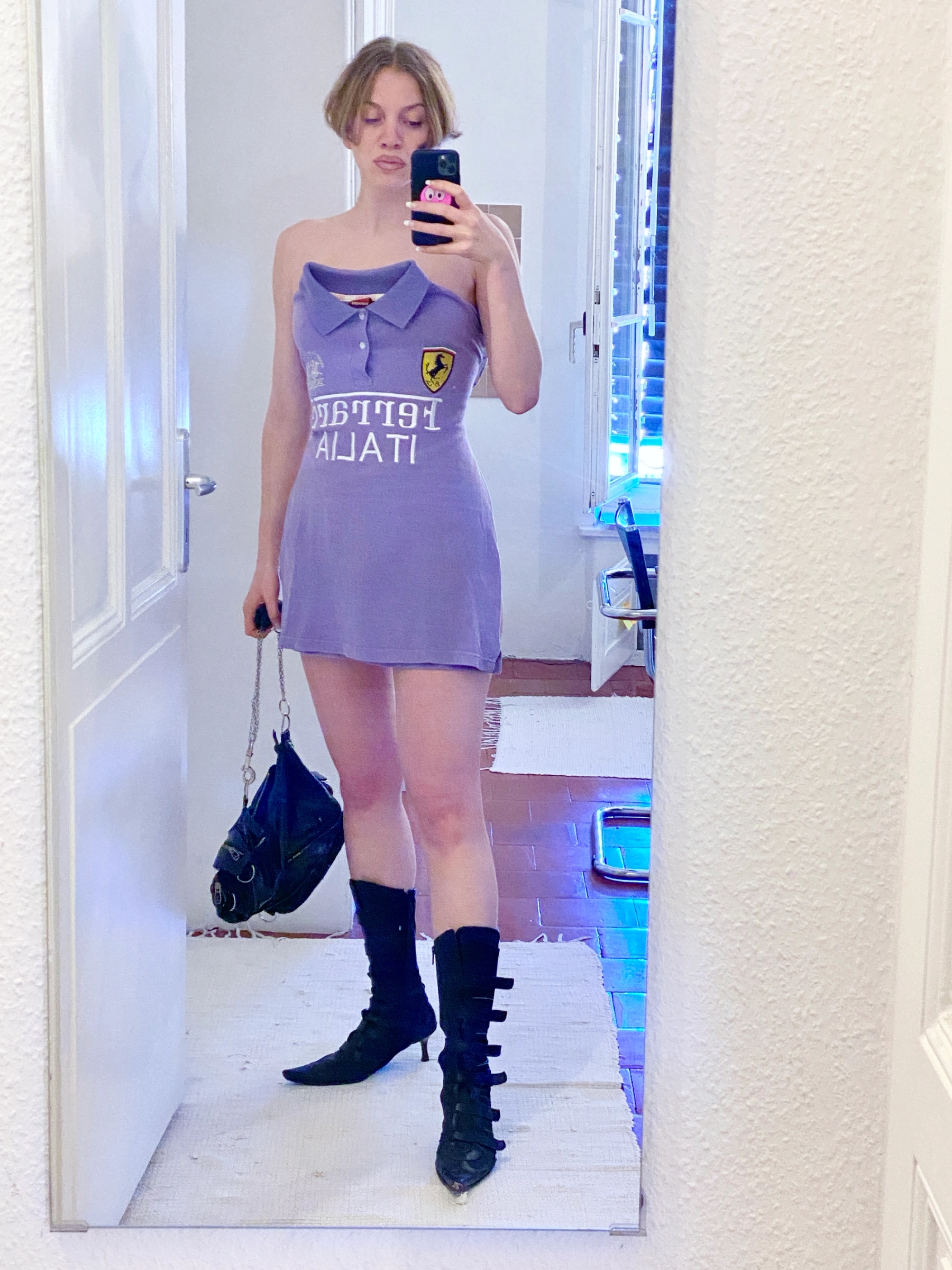 Dress Ferrari, Bag Virginie Jemmely / Talismanie, Boots no brand