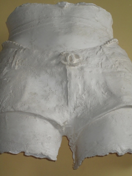 Left to right: Plastered Shorts Chanel, Necklaces Justine Clenquet | Plastered Underwear Sexodrome | Shirt MA/RE
