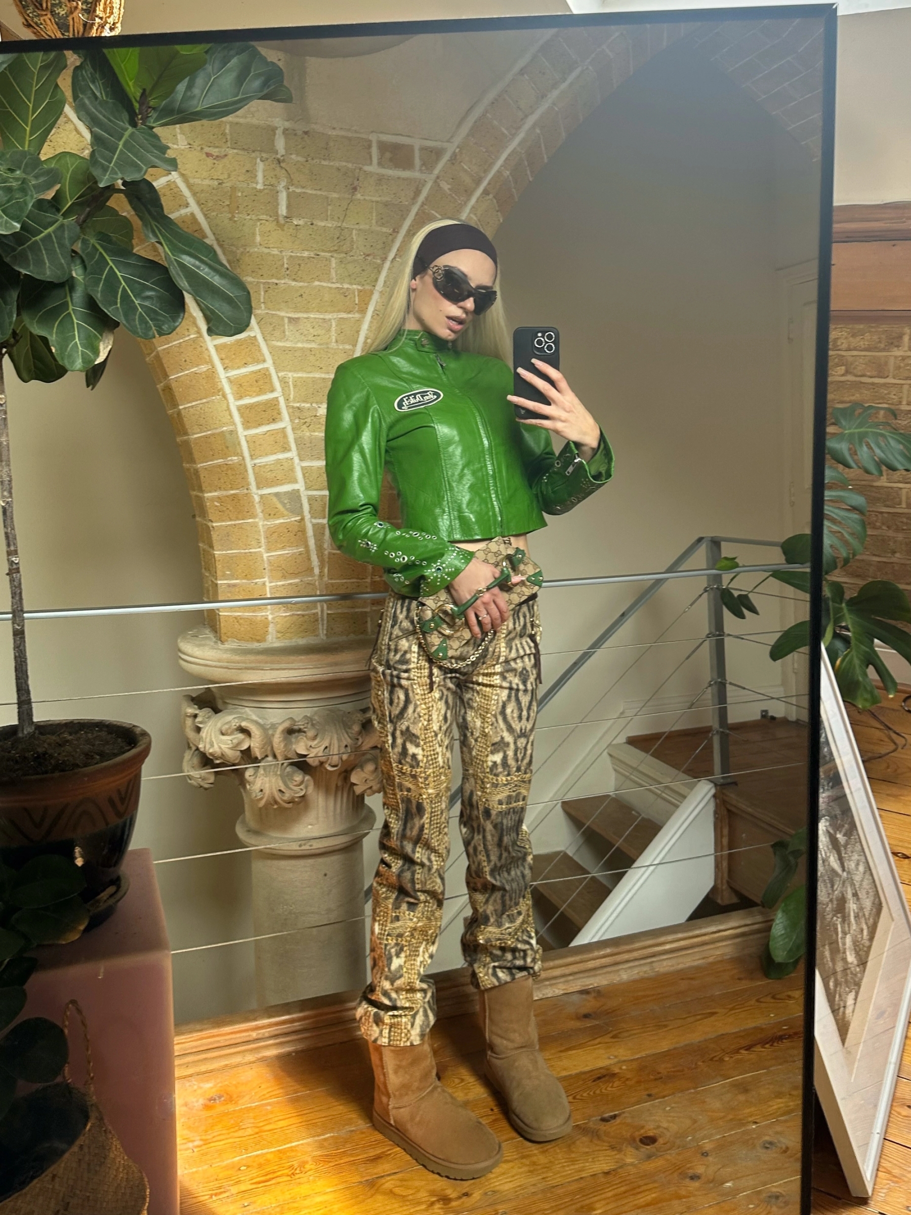 Bag Gucci, Jacket Von Dutch, Trousers Cavalli, Boots Ugg, Sunglasses Cavalli