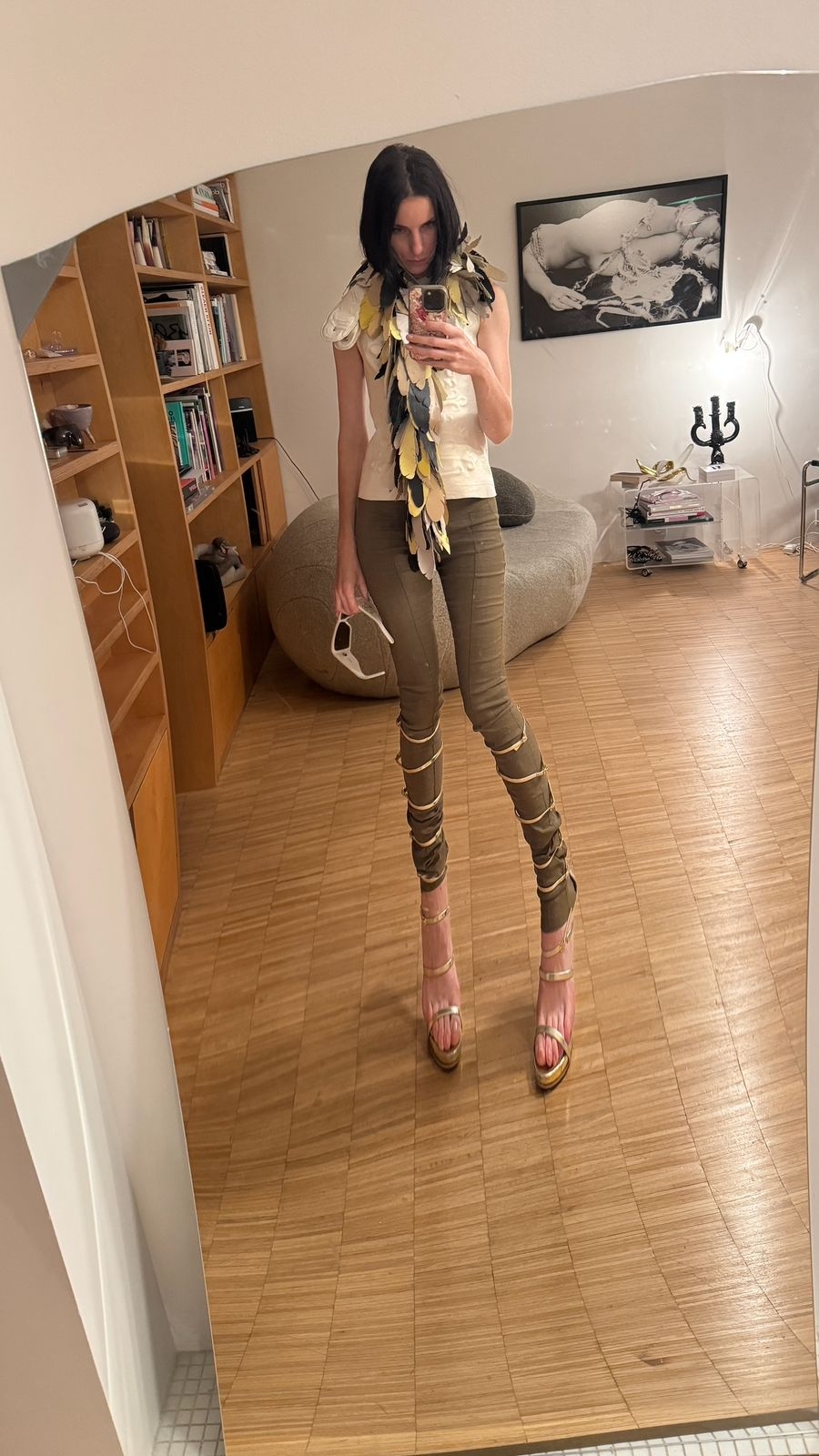 Top,Trousers & Scarf Shaina Belcourt, Shoes Guiseppe Zanotti @Shushuaddict Archive