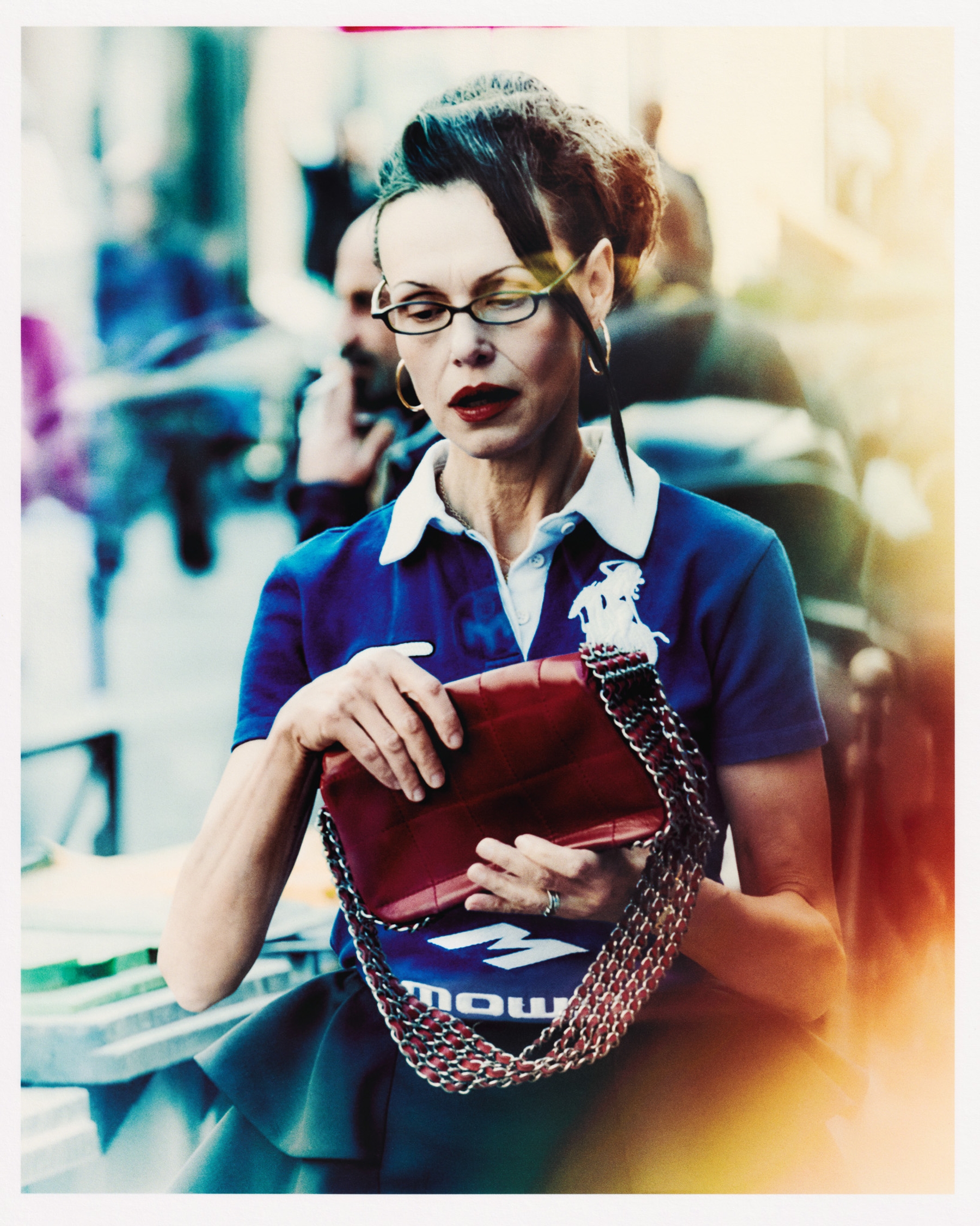 Top Mowalola, Skirt Valentino, Bag Chanel, Glasses, earrings and ring talent’s own