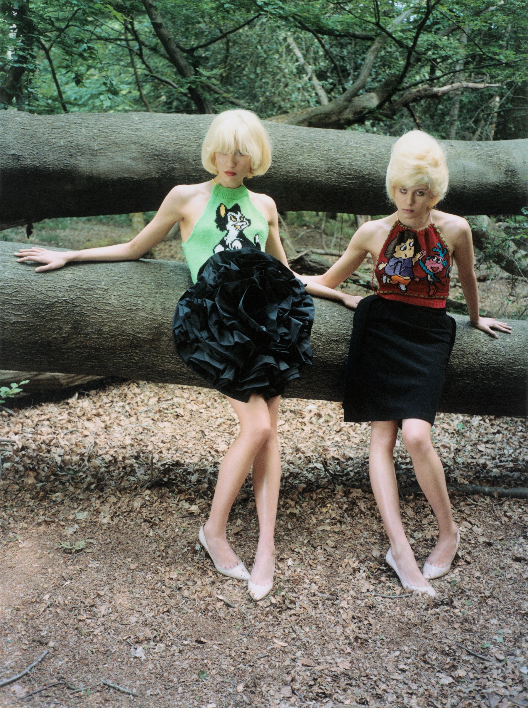 Left to right: Maria in Top Flore de Sermet, Skirt Vaquera NYC from Rellik, Shoes Stylist’s own | Alexandra in Top Flore de Sermet, Skirt Rellik, Shoes Stylist’s own