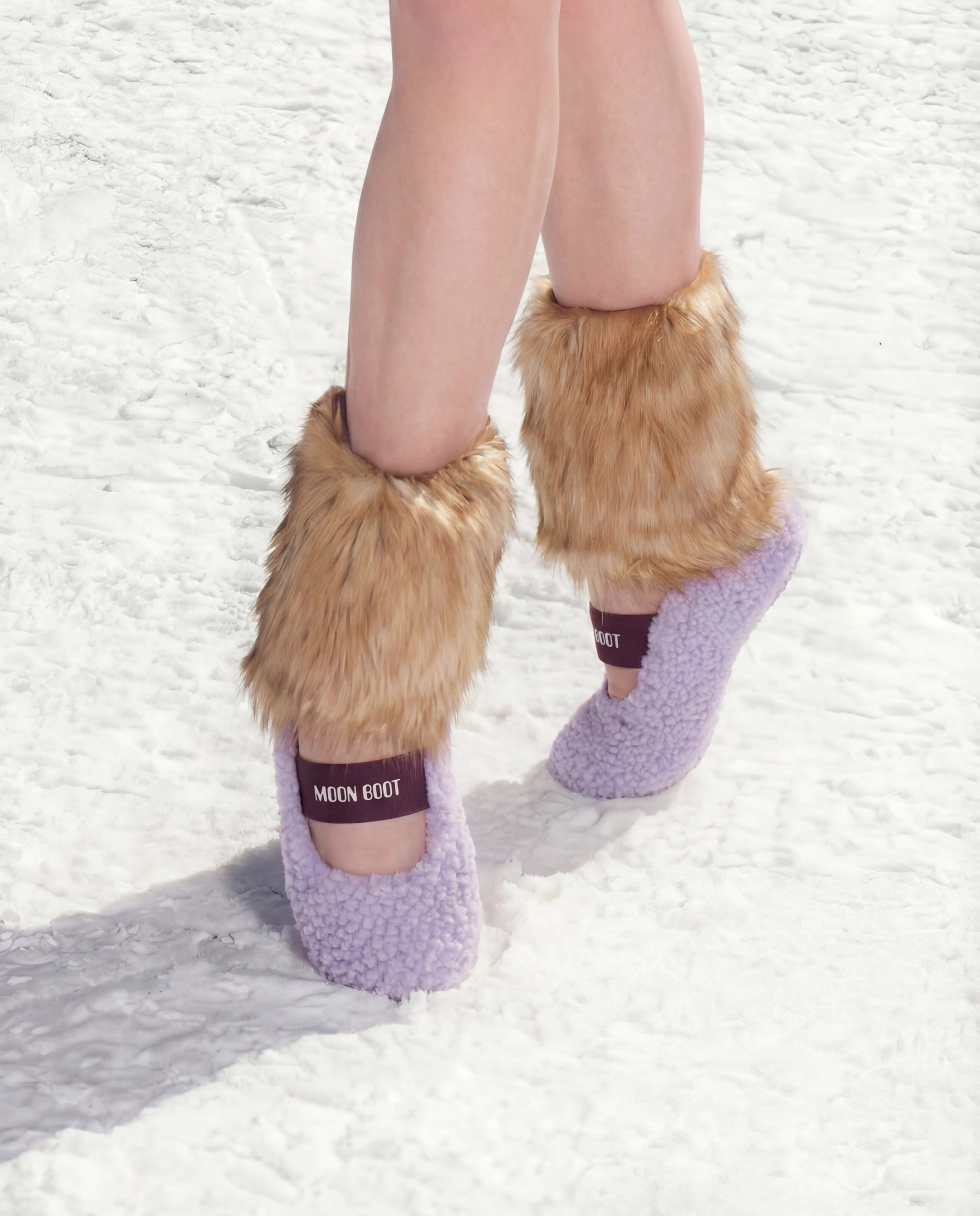 Shearling ballerinas in lilac