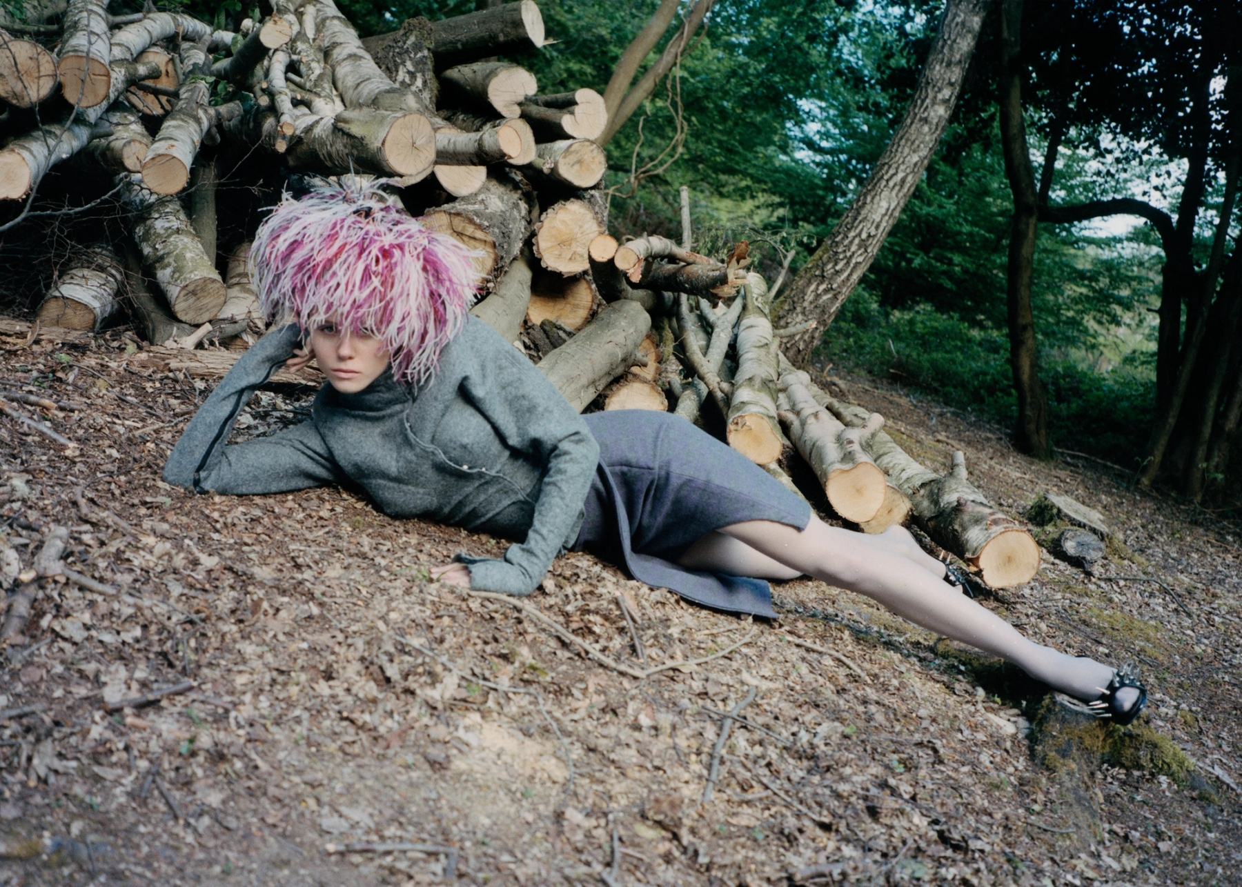 Alexandra in Jacket Erika Kaija, Skirt Hongji Yan, Shoes Western Affair, Headpiece Oriane Belenfant
