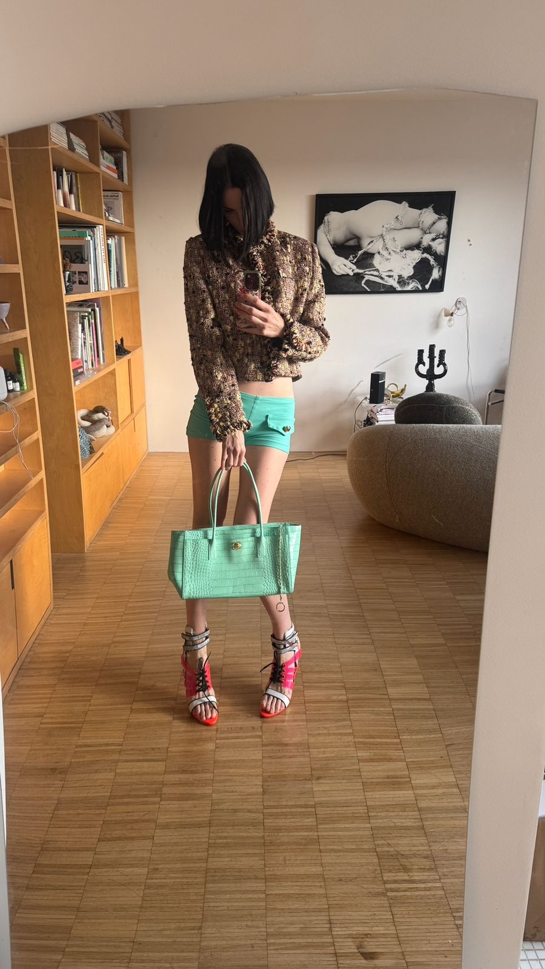 Jacket & Bag Chanel Matthieu Blazy, Shorts Malene Specht, Shoes Sophia Webster @Shushuaddict Archive