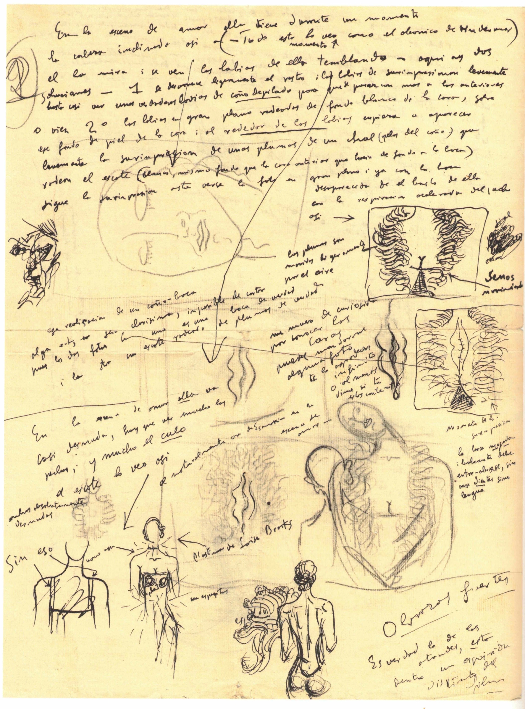 Un Chien Andalou, directed by Luis Buñuel, based on a screenplay by Salvador Dalí and Luis Buñuel, 1929. Script page by Luis Buñuel, 1929 © Luis Buñuel Film Institute