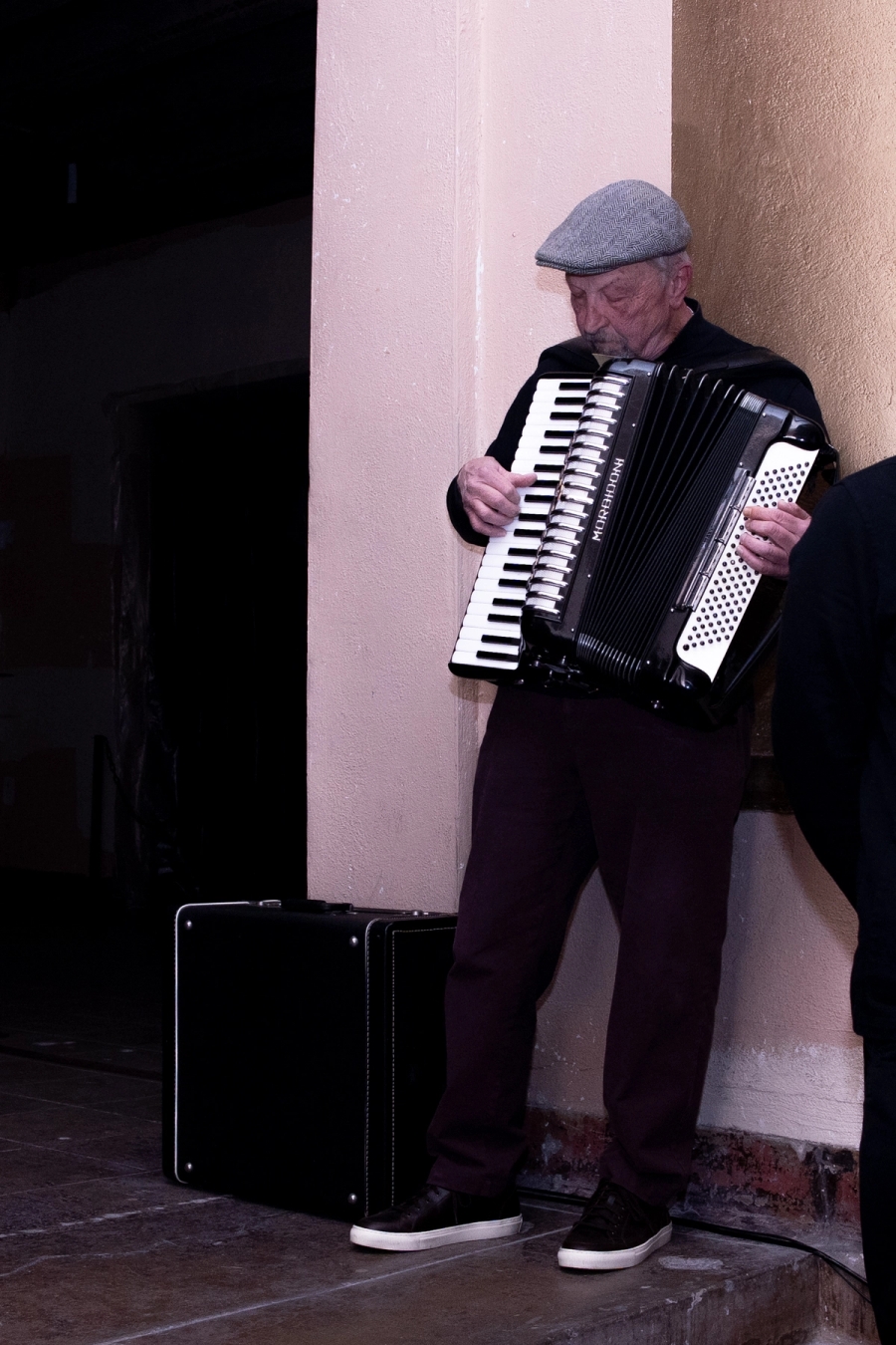 Left: Bunny Rogers; Right: accordionist, part of Matt Silver's performance