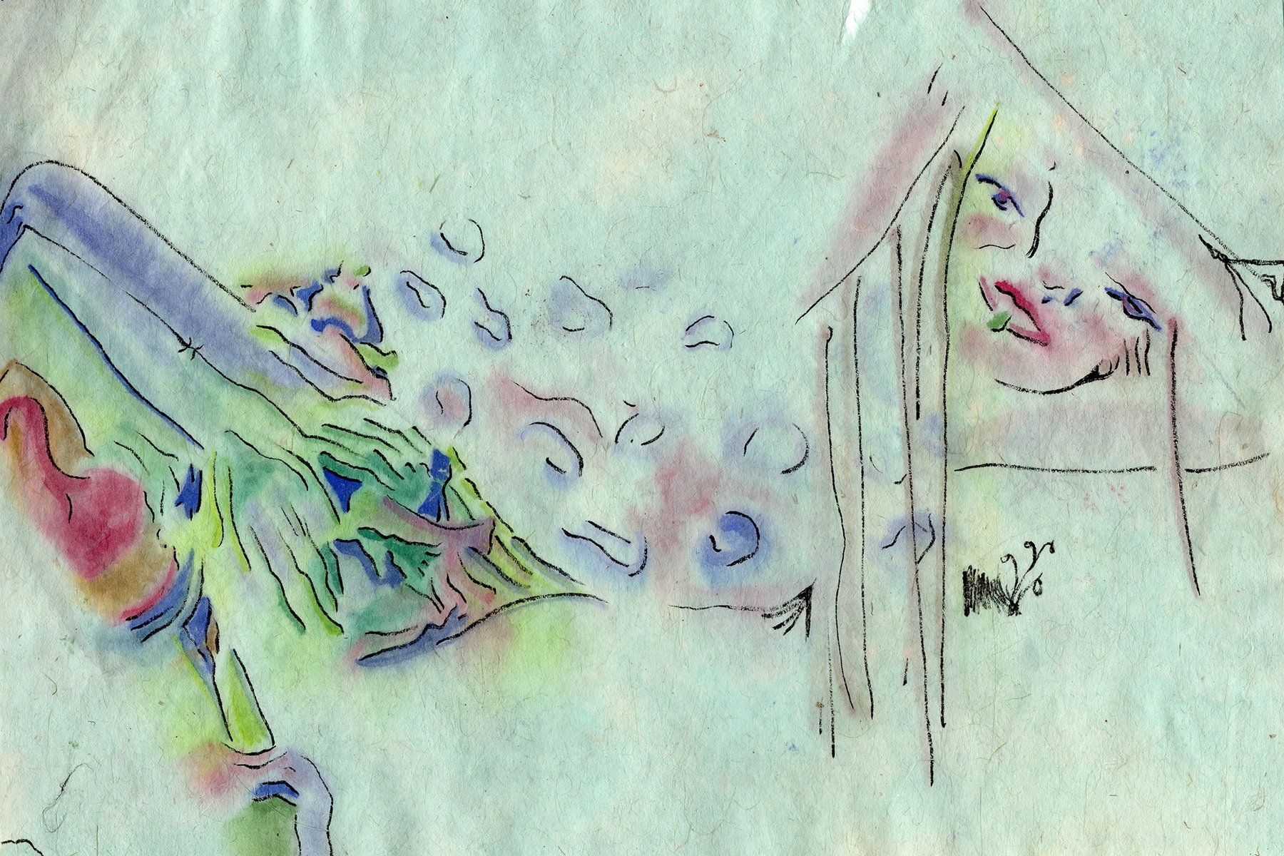 From the Novembre Magazine x Matthias Garcia collaboration: Leggings Maison Margiela, Transparent top Lanvin