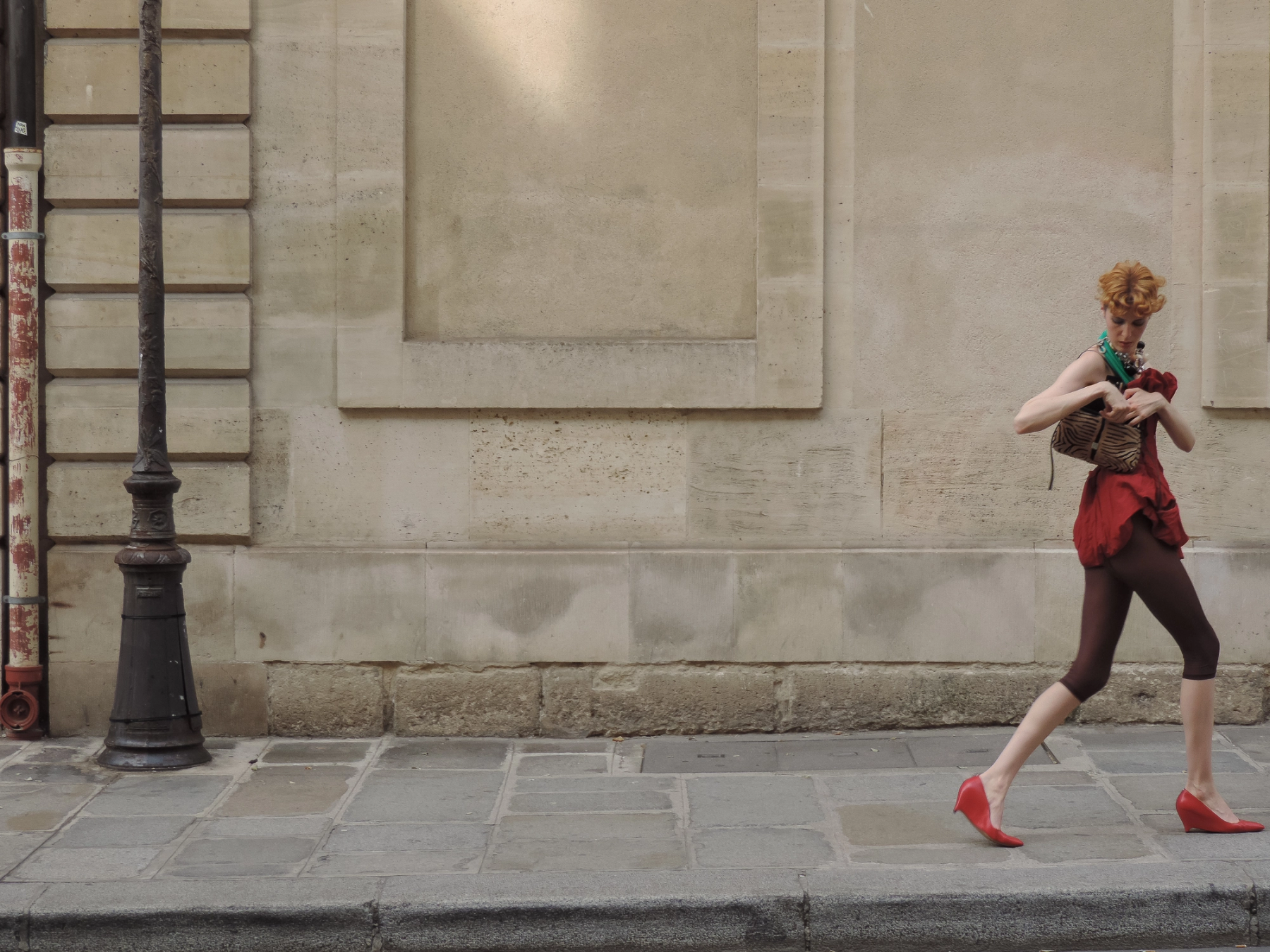 Top Christopher Esber, Dress & Leggings Magda Butrym, Shoes Maison Margiela, Necklace Tétier Bijoux, Bag Fendi