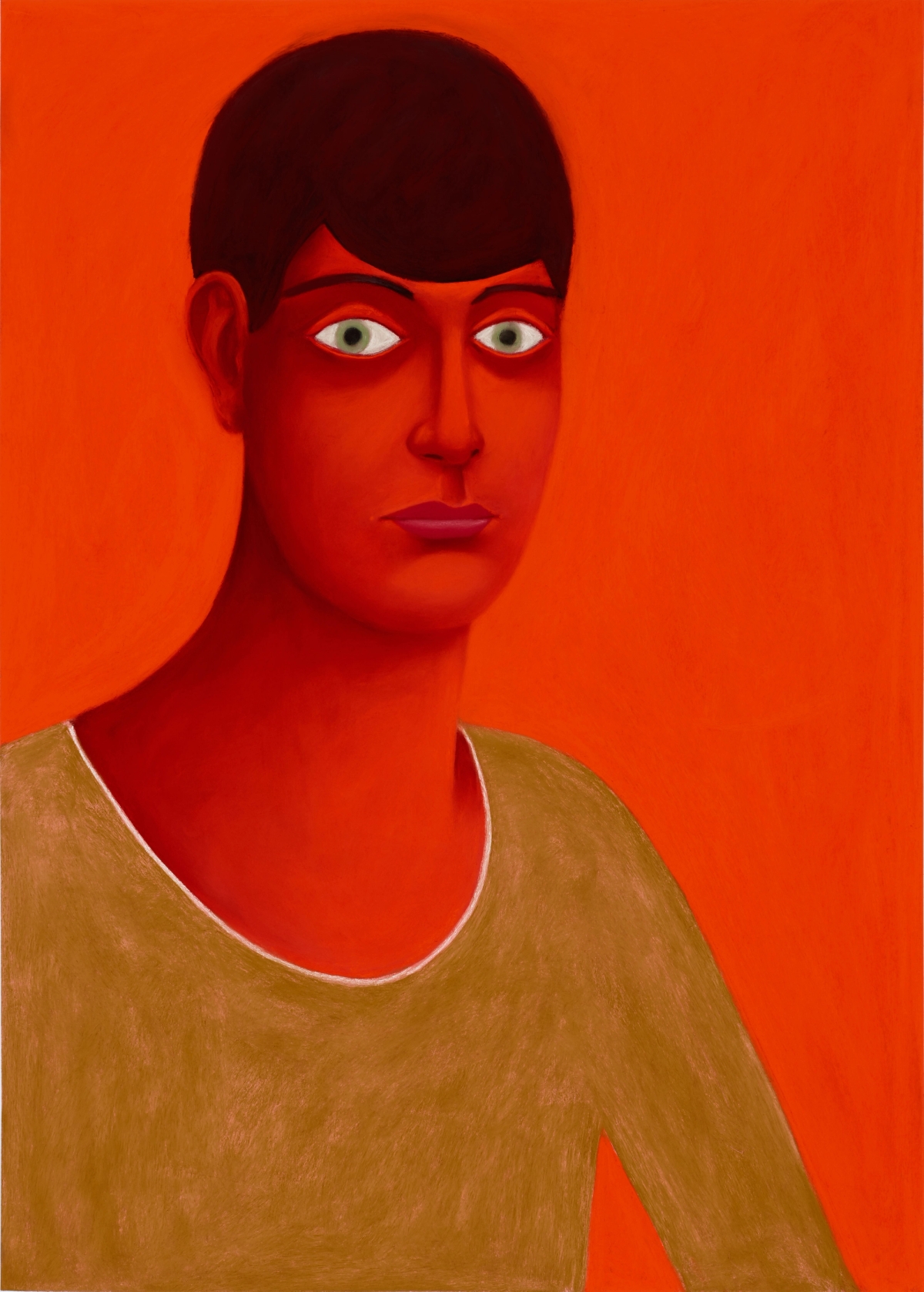 Nicolas Party, 'Red Portrait', 2017, Pastel on card, 31 1/2 x 22 1/4 in. Photo by Thomas Mueller