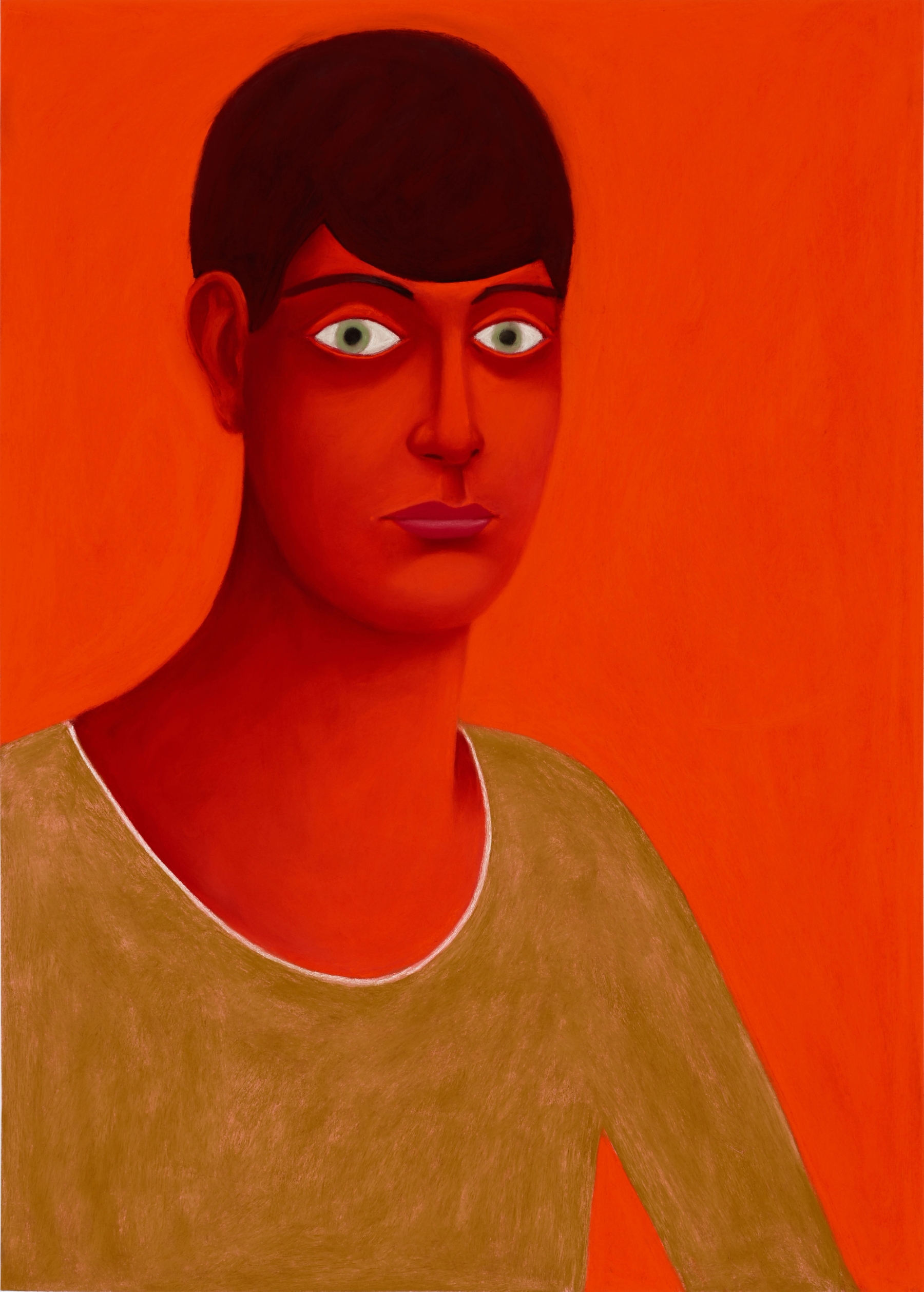 Nicolas Party, 'Red Portrait', 2017, Pastel on card, 31 1/2 x 22 1/4 in. Photo by Thomas Mueller