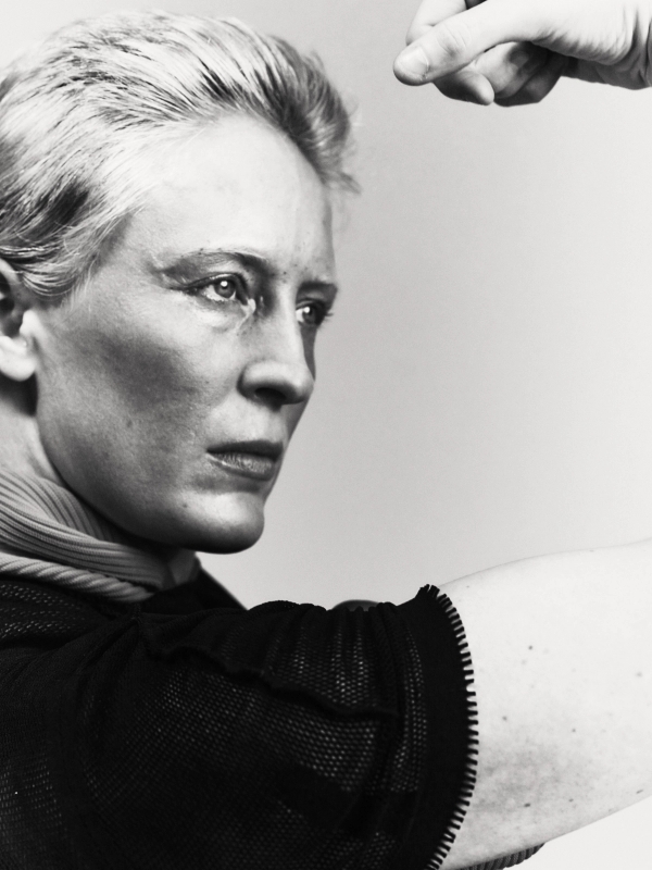 Anna in Dress Issey Miyake, Socks stylist’s own, Shoes Toga, all Jewellery model’s own