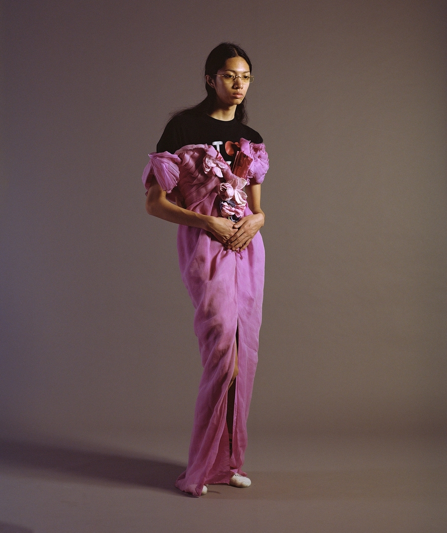 LEFT Noah @ IMG Models, silk dress Christian Lacroix Archives Spring/Summer 2009
RIGHT Chloé @ Studio Paris Management, earring Christian Lacroix Archives Fall/Winter 1988