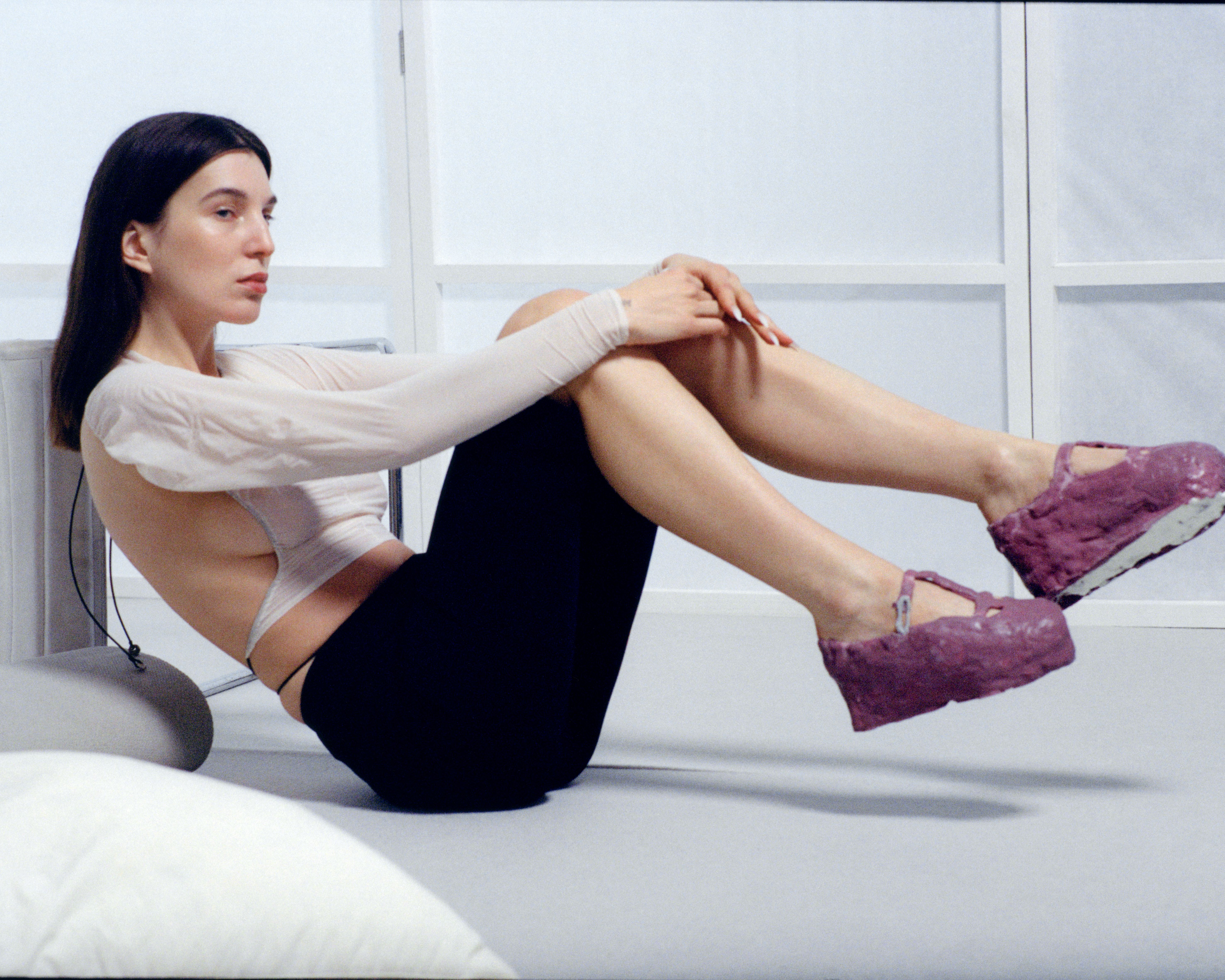 Top Lucille Thievre, Capri pants from Nuovo Paris, Shoes inspired by Gucci Fall 2020 #25 courtesy of Mirabelle Perot