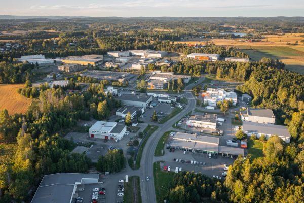 Dronebilde av næringsparken 