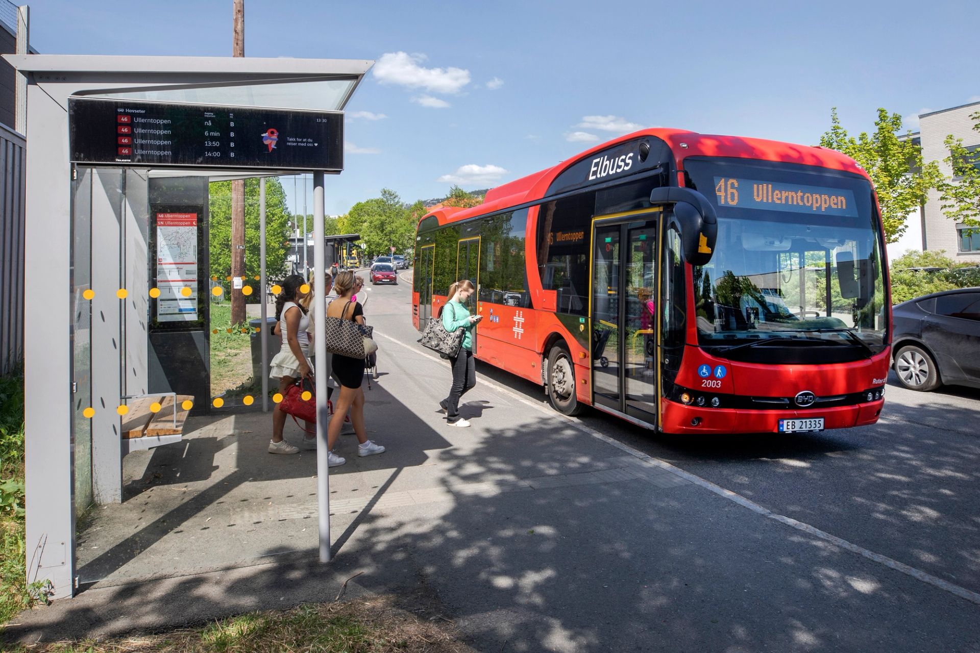 Busstoppet på Hovseter skole