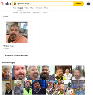 Slik ser treffene i Yandex ut.