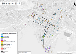 Kartet viser parkeringsplasser som er fjernet i Oslo. 