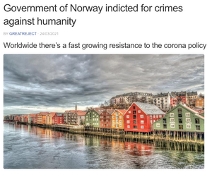 Den feilaktige påstanden om at den norske regjeringen har blitt tiltalt for forbrytelser mot menneskeheten, er spredt til mange land.