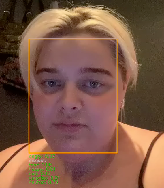 En AI-modell analyserer følelsene i ansiktsuttrykket til influenseren Anine Olsen, også kjent som 4nine.