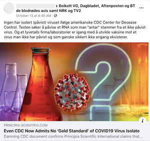 Påstanden om at koronaviruset ikke har blitt isolert, har blitt delt i flere norske Facebook-grupper den siste tiden.