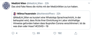 «Dette er Fake News som ikke har noe med MedUniWien å gjøre», skriver MedUni Wien.
