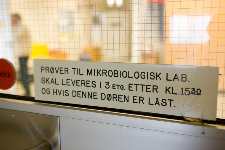 Bildet viser Mikrobiologisk laboratorium ved Ullevål sykehus under svineinfluensaepidemien i 2009.