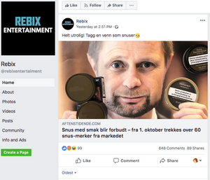 Facebook-siden Rebix er med i det samme nettverket, og deler hyppig saker fra de omtalte løgnfabrikkene.