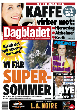 SPÅDDE SUPER-SOMMER: Dagbladet gikk langt i å slå fast at sommerværet skulle bli «supert» i 2011.