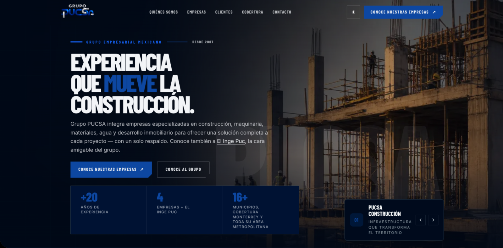 Grupo PUCSA — Sitio corporativo del holding