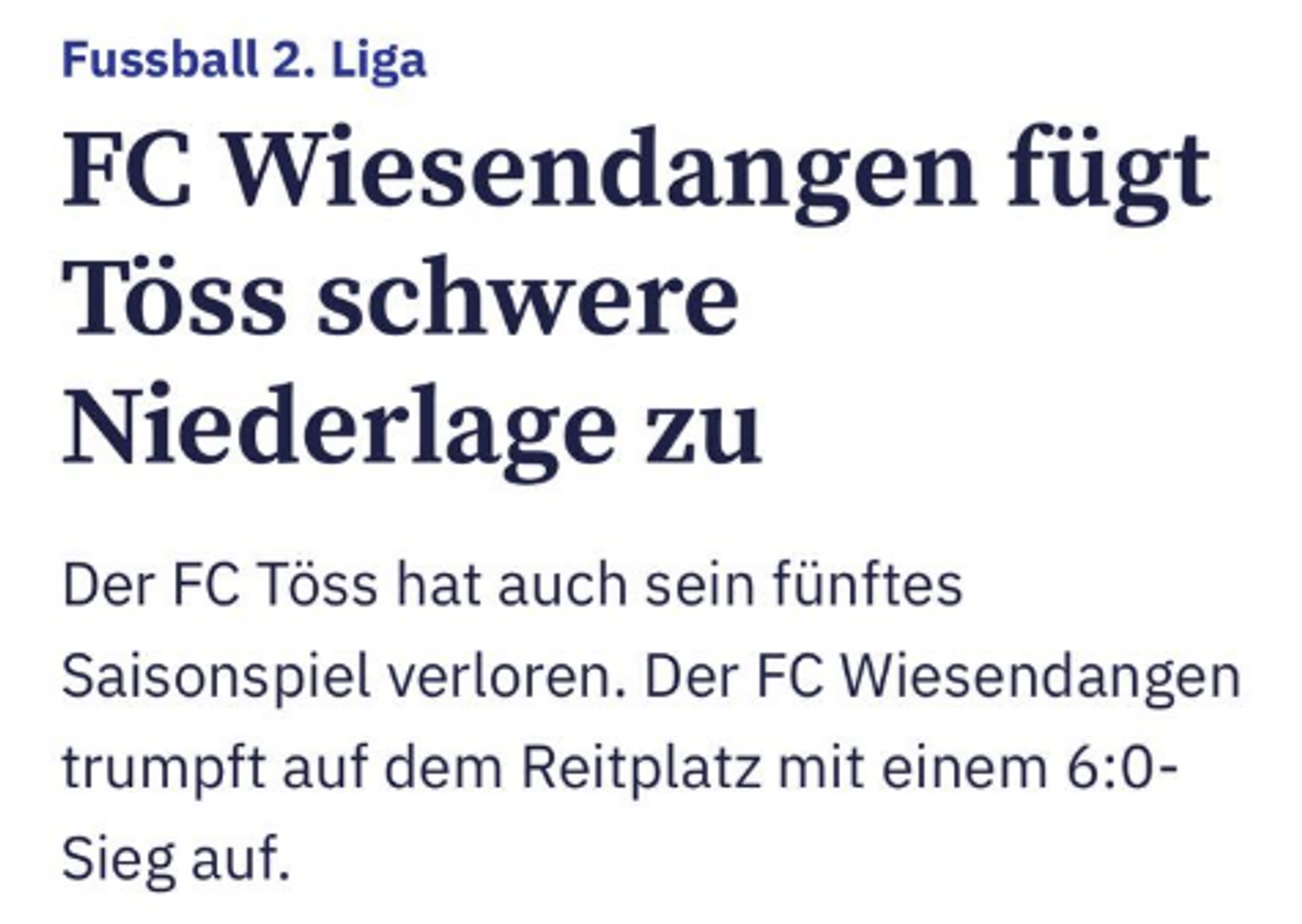 Souveräner Derby-Sieg: FC Wiesendangen schlägt FC Töss mit 6:0