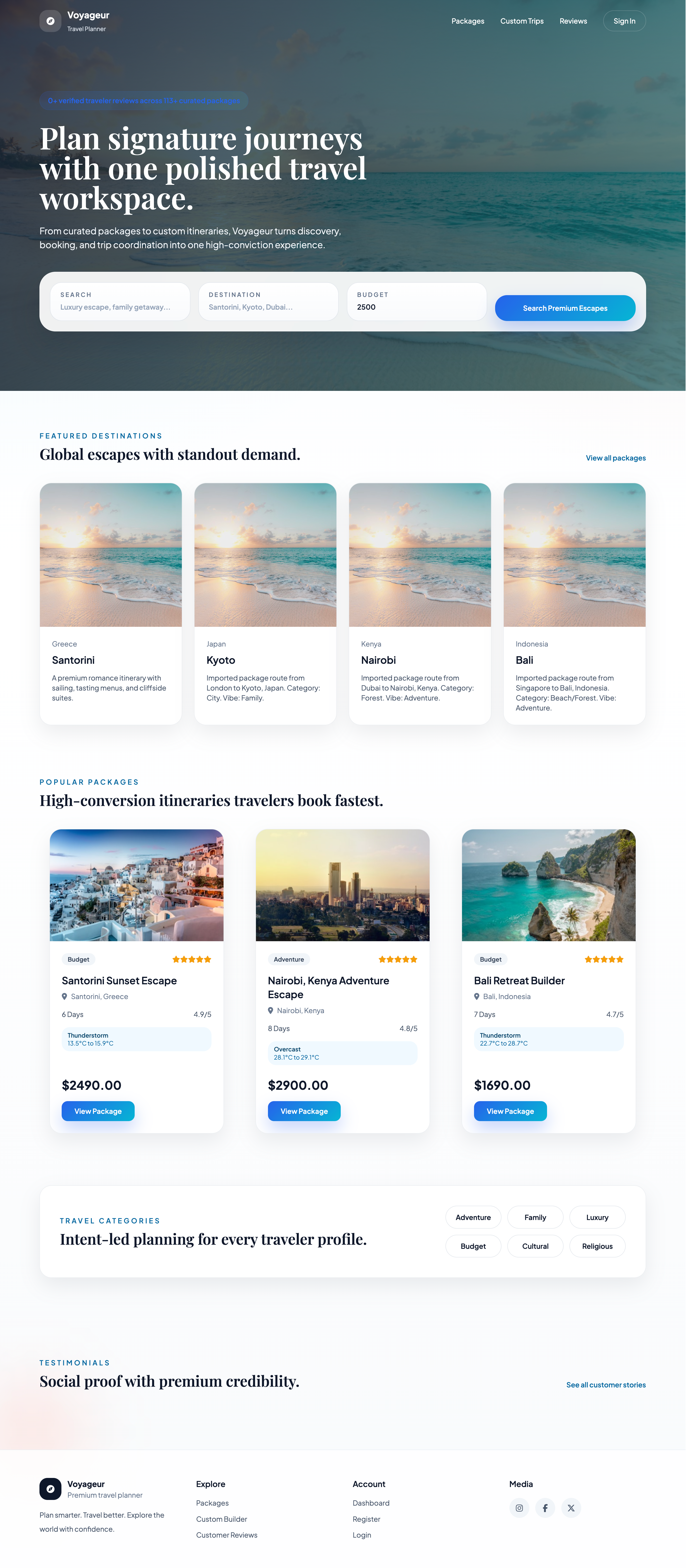 Voyageur interface preview