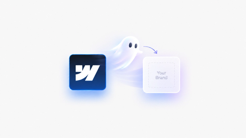 White label Webflow development illustration showing Webflow development delivered behind an agency's brand