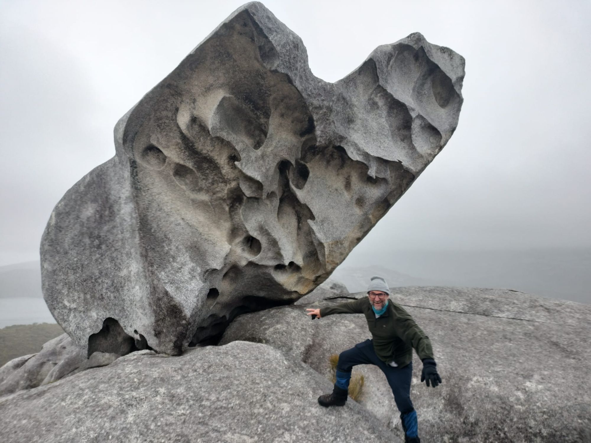 Beautifully eroded rock formation on Bald Peak, Stewart Island