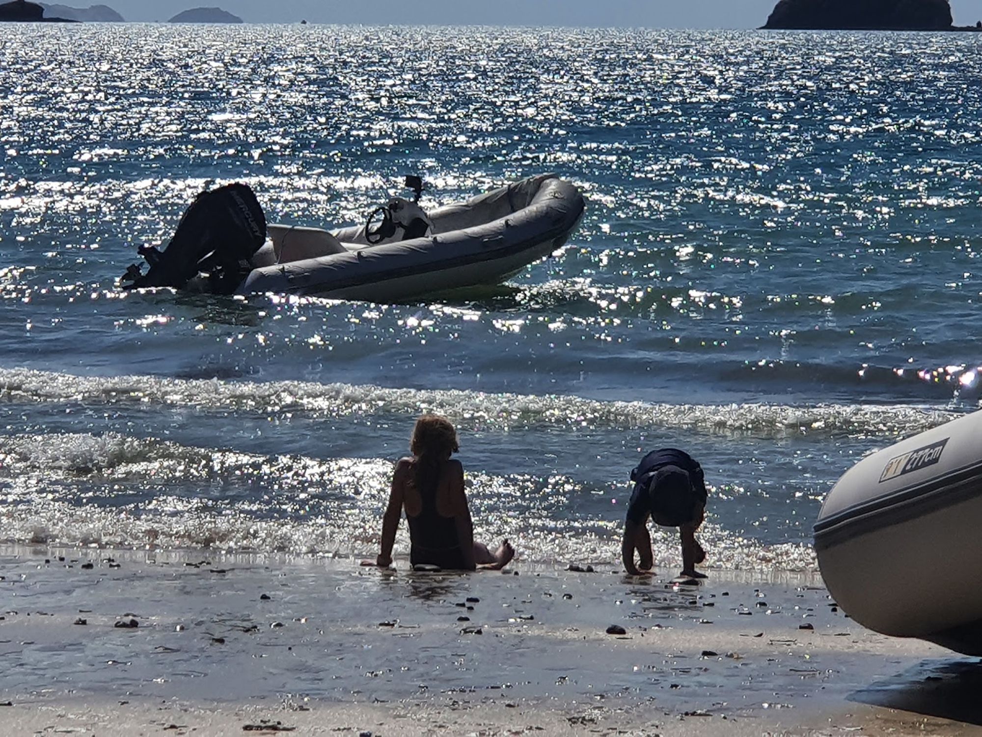 Beach scene with tenders