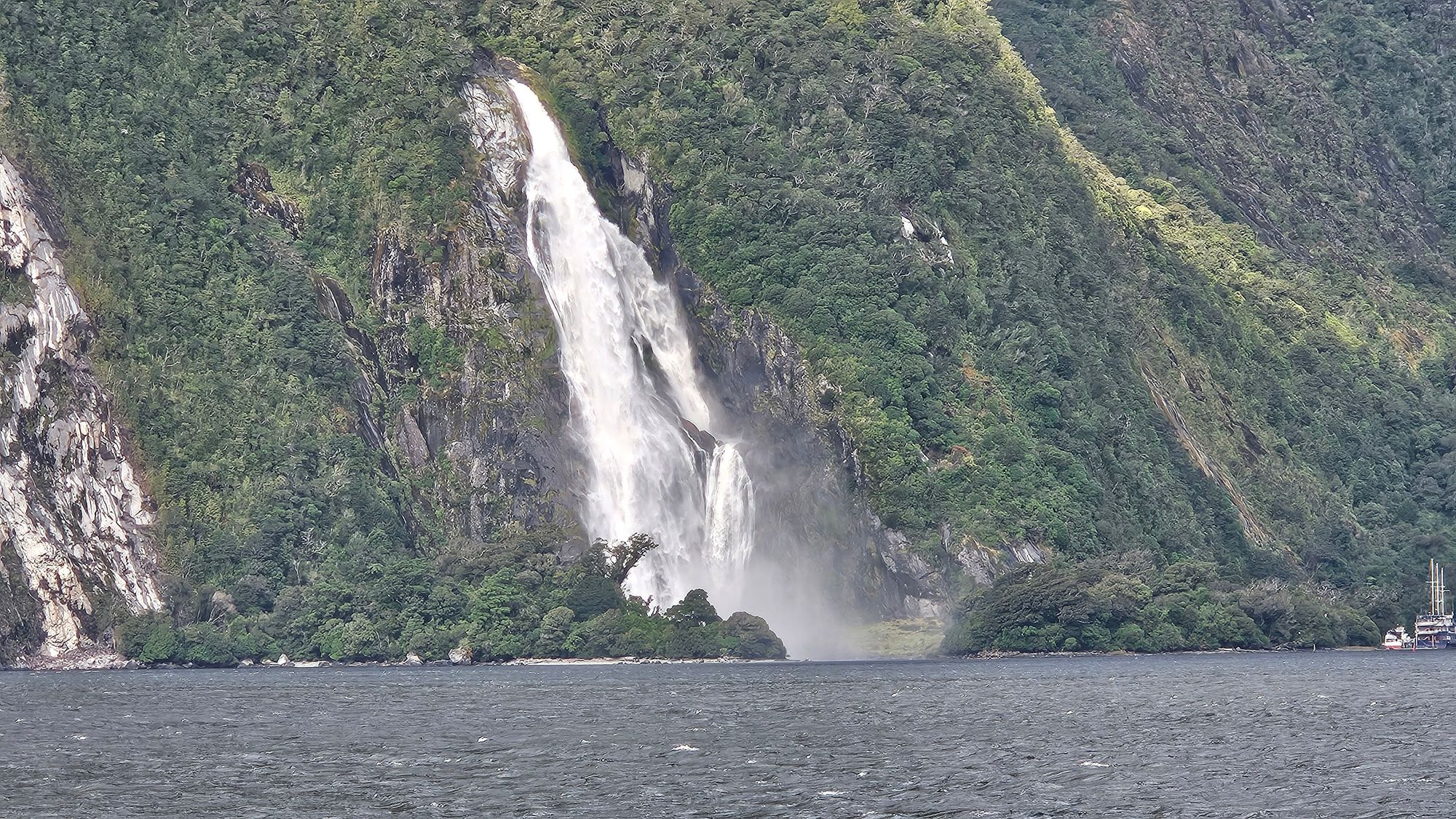 Lady Bowen Falls in full flow, Milford Sound