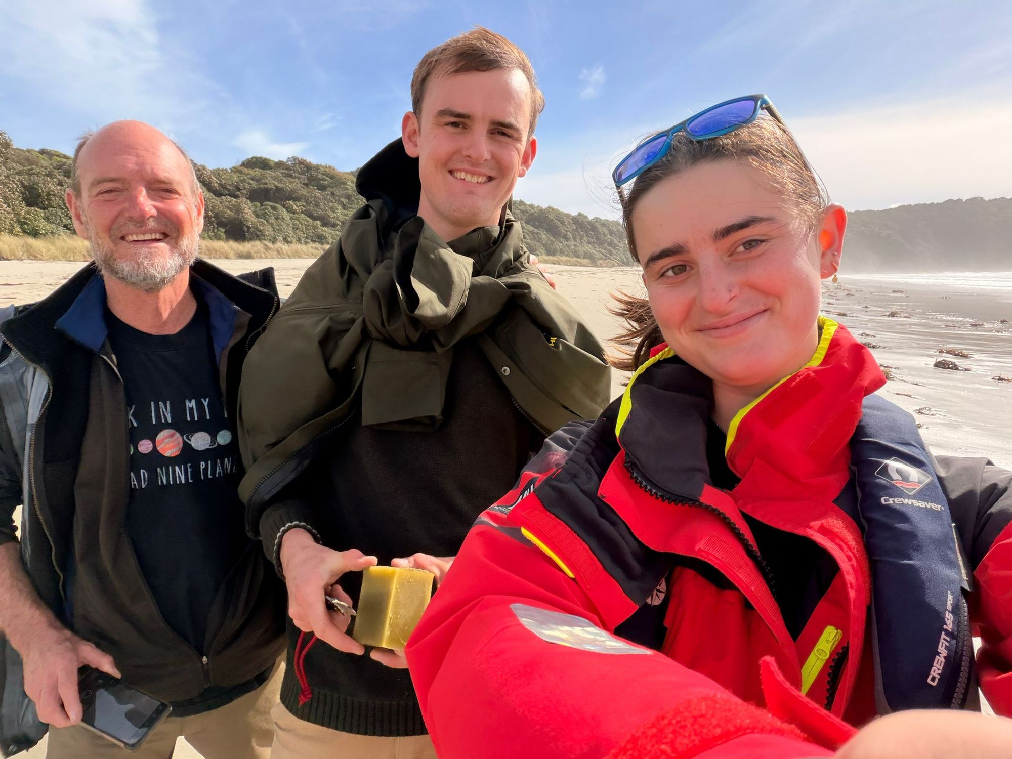 The Smith family on Stewart Island — guests joining Matariki III for the southern adventure