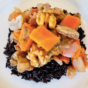 Photo de Riz noir au butternut et à la chataigne