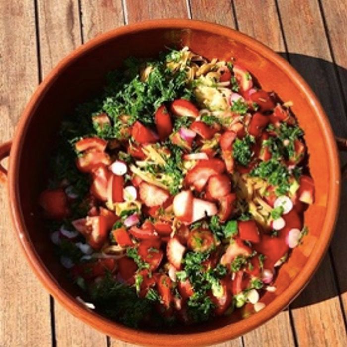 Photo de Salade de tagliatelles de riz complet aux légumes d'été