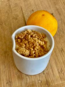 Crème à l'orange et son crumble