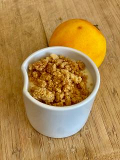 Crème à l'orange et son crumble