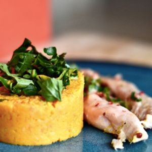 Photo de Viande basse t°, purée de céleri et patate douce