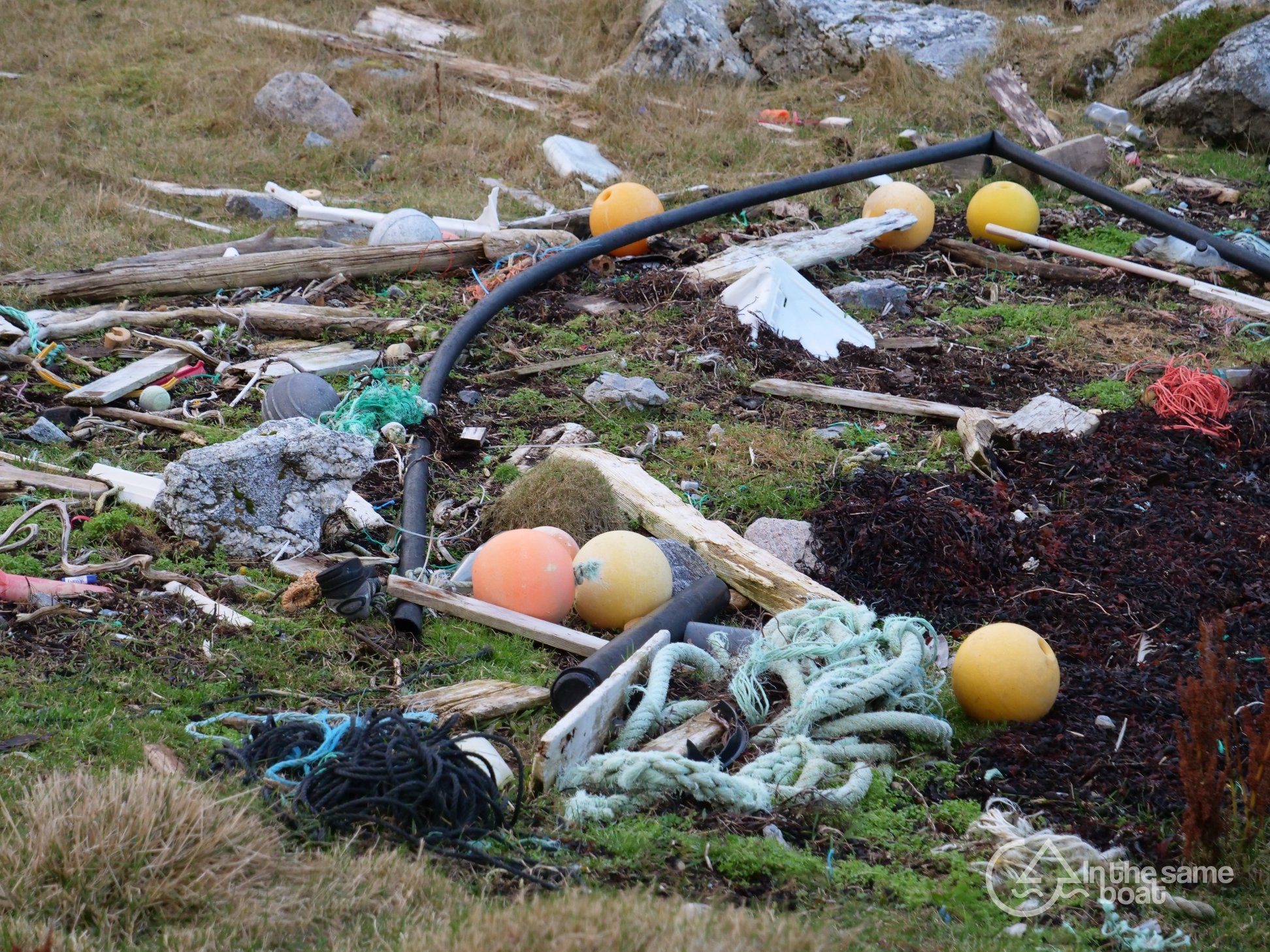 Déchets sur une plage