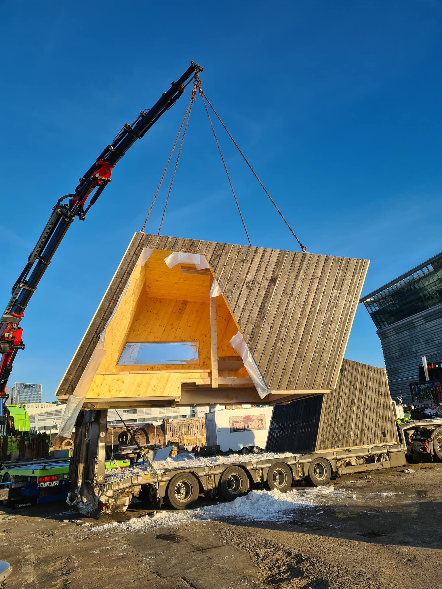 Sauna en cours d'installation