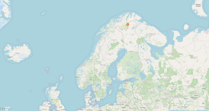 Carte montrant Karasjok au nord de la Norvège