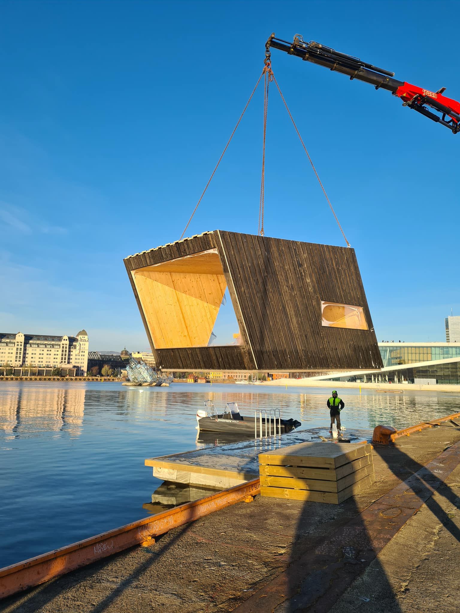 Sauna en cours d'installation