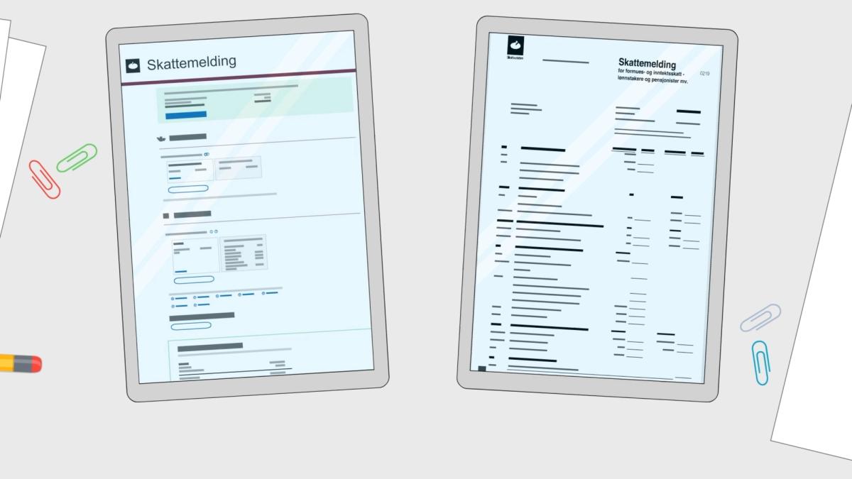 Capture d'écran des feuilles de taxes norvégiennes